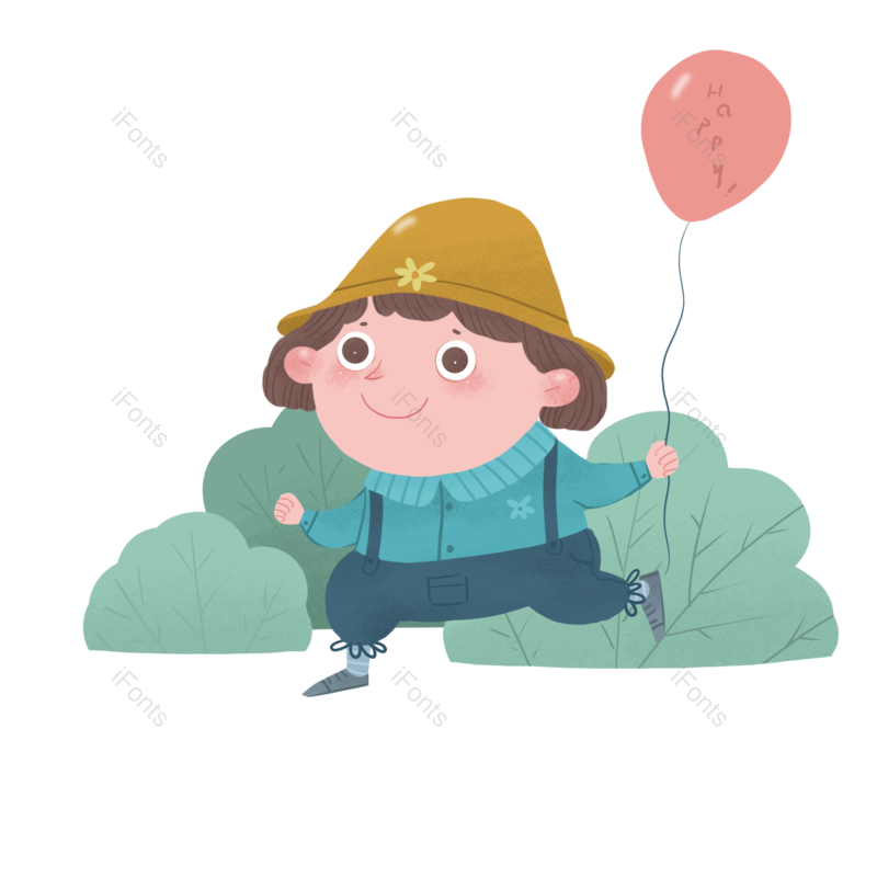 手绘插画图片,春游元素,人物PNG,春季免抠素材